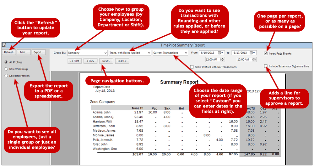 TimePilot's Summary Report TimePilot's Summary Report