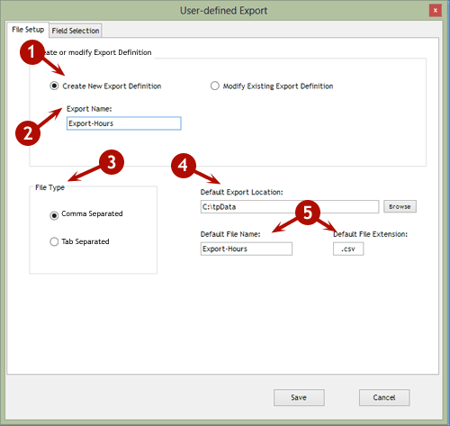 Creating a User-Defined Export Creating a User-Defined Export