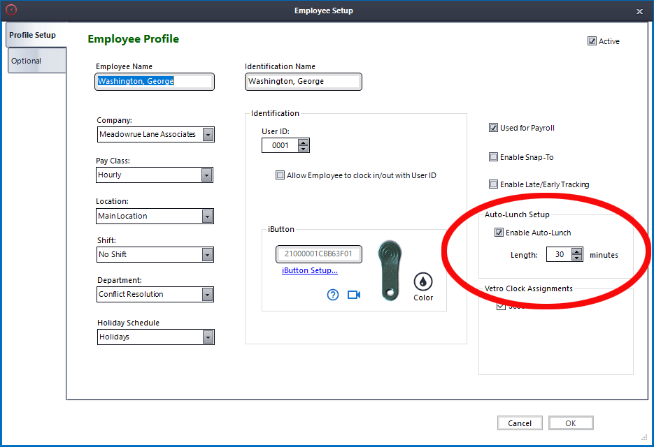 You assign Auto Lunch to individual employees. That means that if you wish, you can apply Auto Lunch to some employees and not others. You assign Auto Lunch to individual employees. That means that if you wish, you can apply Auto Lunch to some employees and not others.